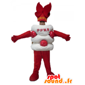 Mascote doce asiático, branco e gigante vermelha - MASFR23818 - objetos mascotes