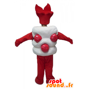 Asian sweet mascot, white and red giant - MASFR23818 - Mascots of objects