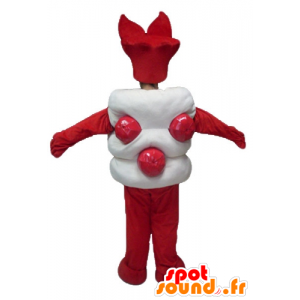 Mascotte de bonbon asiatique, blanc et rouge, géant - MASFR23818 - Mascottes d'objets