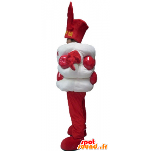 Asian sweet mascot, white and red giant - MASFR23818 - Mascots of objects