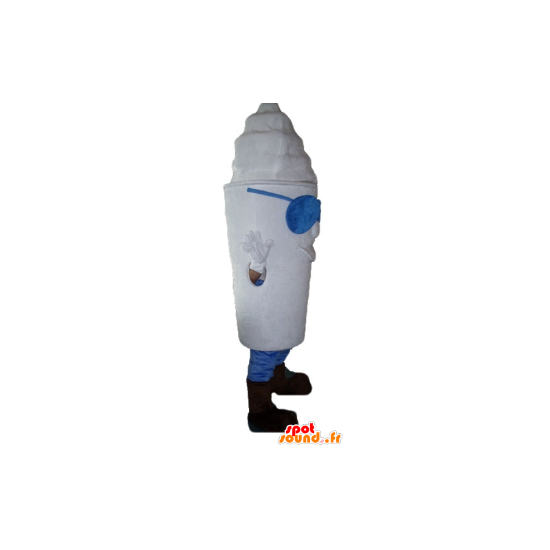Purchase Mascotte pot ice giant, all white, with glasses in Food mascot