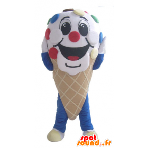 Mascotte de cornet de glace géant, avec des Smarties - MASFR23822 - Mascottes Fast-Food