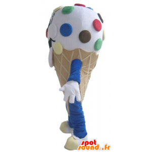 Mascotte de cornet de glace géant, avec des Smarties - MASFR23822 - Mascottes Fast-Food