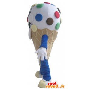 Cone Mascot reus ijs met Smarties - MASFR23822 - Fast Food Mascottes
