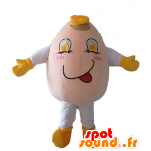 Mascotte gigante uovo, allegro e gioviale - MASFR23823 - Mascotte di cibo