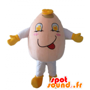 Kæmpe ægmaskot, meget smilende og jovial - Spotsound maskot