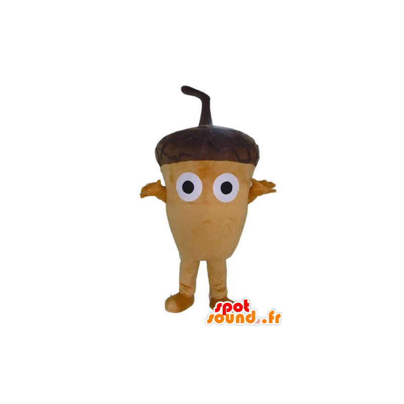 Giant acorn mascot, brown, very original and funny - MASFR23824 - Mascots of plants