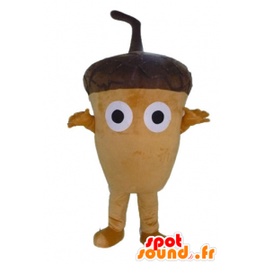 Giant acorn mascot, brown, very original and funny - MASFR23824 - Mascots of plants