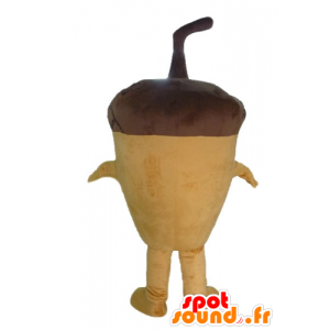 Giant acorn mascot, brown, very original and funny - MASFR23824 - Mascots of plants