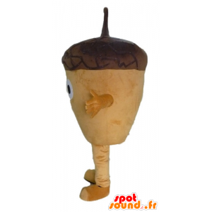 Giant acorn mascot, brown, very original and funny - MASFR23824 - Mascots of plants