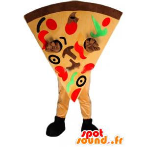 Mascot aandeel pizza reus, kleurrijke - MASFR23826 - Pizza Mascottes