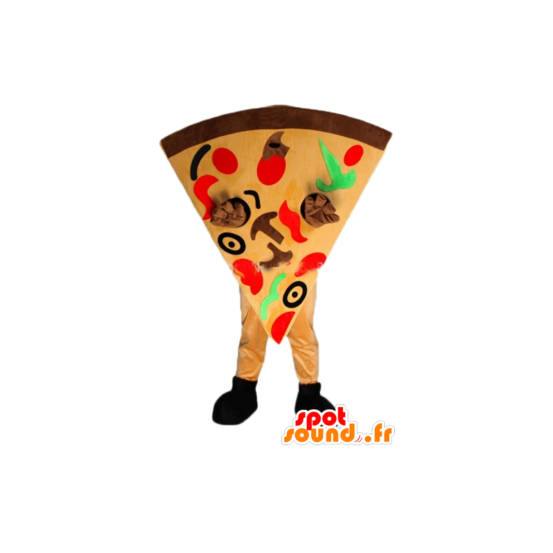 Mascot aandeel pizza reus, kleurrijke - MASFR23826 - Pizza Mascottes