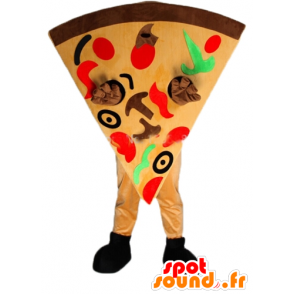 Mascot aandeel pizza reus, kleurrijke - MASFR23826 - Pizza Mascottes