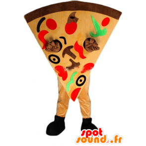 Maskot podíl pizza obří, barevné - MASFR23826 - pizza Maskoti