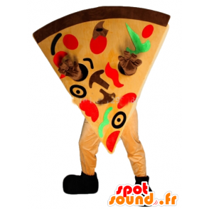 Mascot aandeel pizza reus, kleurrijke - MASFR23826 - Pizza Mascottes