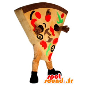 Mascot aksje pizza gigantiske, fargerike - MASFR23826 - Pizza Maskoter