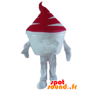 Ijs mascotte, wit en rood ijs - MASFR23828 - food mascotte