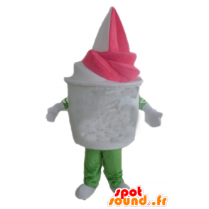 Ice cream maskota obří vanilkovou-jahoda - MASFR23831 - Fast Food Maskoti