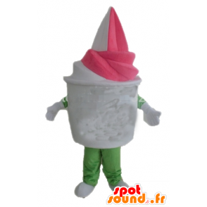 Ice pot mascot giant vanilla-strawberry - MASFR23831 - Fast food mascots