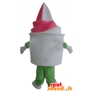 Ice pot mascot giant vanilla-strawberry - MASFR23831 - Fast food mascots