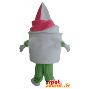 Ijs mascotte gigantische vanille-aardbei - MASFR23831 - Fast Food Mascottes