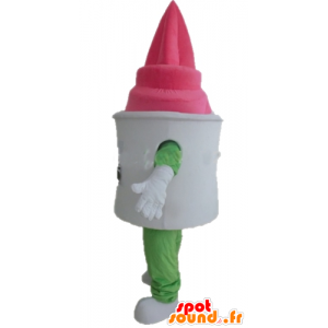 Ice cream maskota obří vanilkovou-jahoda - MASFR23831 - Fast Food Maskoti