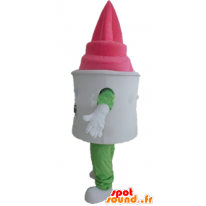 Ice pot mascot giant vanilla-strawberry - MASFR23831 - Fast food mascots