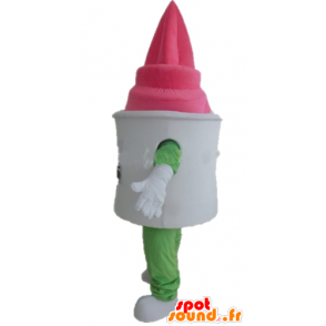 Ice Topf Maskottchen Riesen Vanille-Erdbeer- - MASFR23831 - Fast-Food-Maskottchen