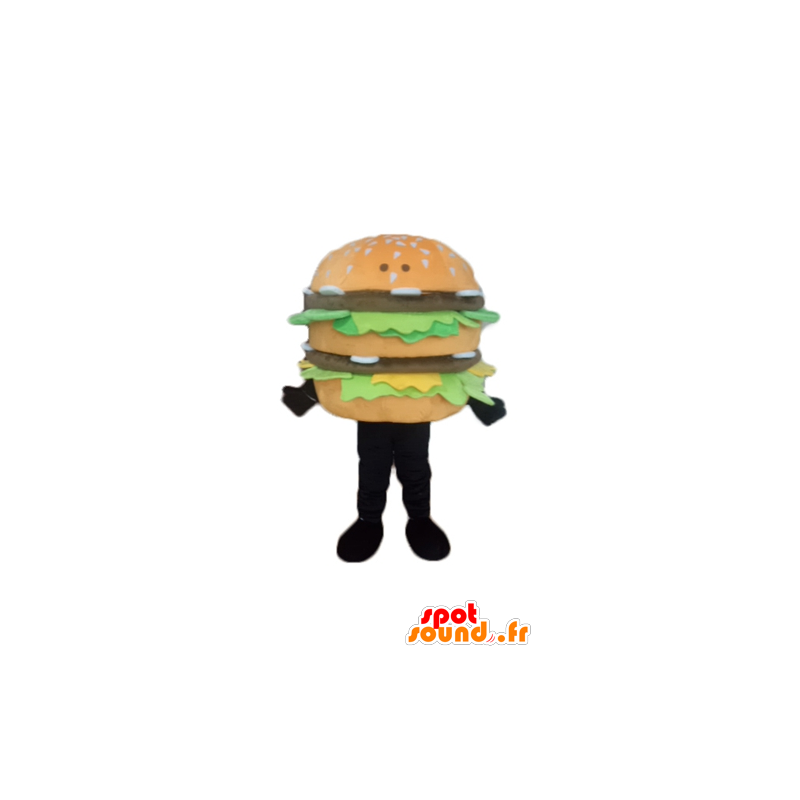 Giant hamburger mascotte, realistische en smakelijke - MASFR23835 - Fast Food Mascottes