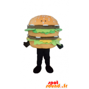 Giant burger μασκότ, ρεαλιστική και ορεκτικά - MASFR23835 - Fast Food Μασκότ