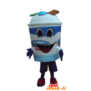 Mascotte de pot de glace géant, bleu et blanc, avec des bonbons - MASFR23837 - Mascotte alimentaires