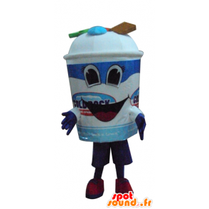 Mascotte gigante pentola ghiaccio, blu e bianco, con caramelle - MASFR23837 - Mascotte di cibo