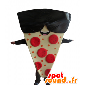 Jätte pizzaskiva maskot, med solglasögon - Spotsound maskot