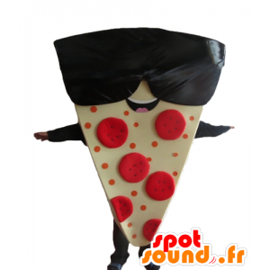 Mascotte teilen Riesen-Pizza mit Sonnenbrille - MASFR23838 - Maskottchen-Pizza