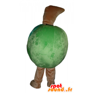 Mascotte de pomme verte géante, toute ronde - MASFR23842 - Mascotte de fruits