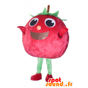 Cherry mascotte, gigante fragola, rosso e verde - MASFR23843 - Mascotte di frutta