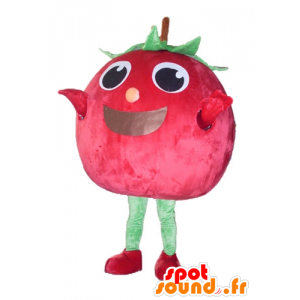 Mascotte de cerise, de fraise géante, rouge et verte - MASFR23843 - Mascotte de fruits