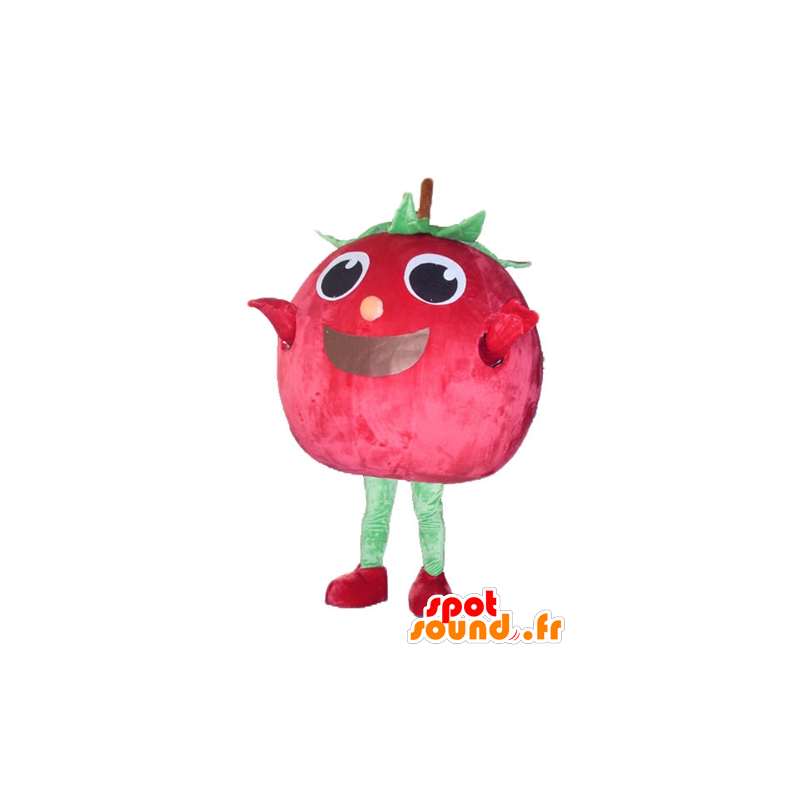 Kers mascotte, reuzeaardbei, rood en groen - MASFR23843 - fruit Mascot