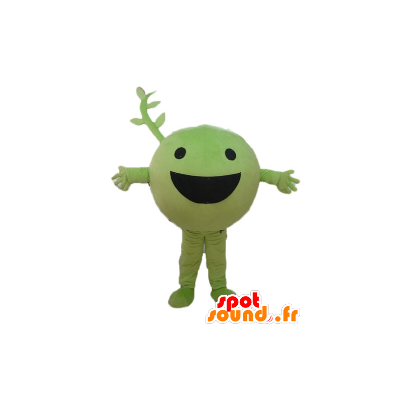 Mascot erwten, fruit, groene groente, zeer glimlachen - MASFR23847 - Mascottes van groenten en fruit