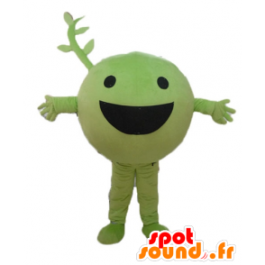 Mascot erwten, fruit, groene groente, zeer glimlachen - MASFR23847 - Mascottes van groenten en fruit