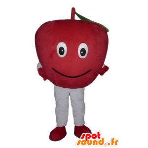 Apple ha mascotte gigante rossa e sorridente - MASFR23849 - Mascotte di frutta