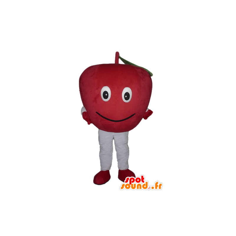 Apple mascot red giant and smiling - MASFR23849 - Fruit mascot