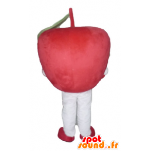 Mascotte de pomme rouge, géante et souriante - MASFR23849 - Mascotte de fruits