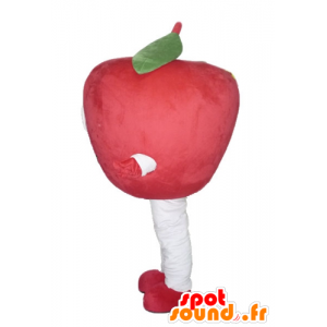 Apple ha mascotte gigante rossa e sorridente - MASFR23849 - Mascotte di frutta