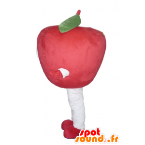 Maçã mascote vermelho, gigante e sorrindo - MASFR23849 - frutas Mascot