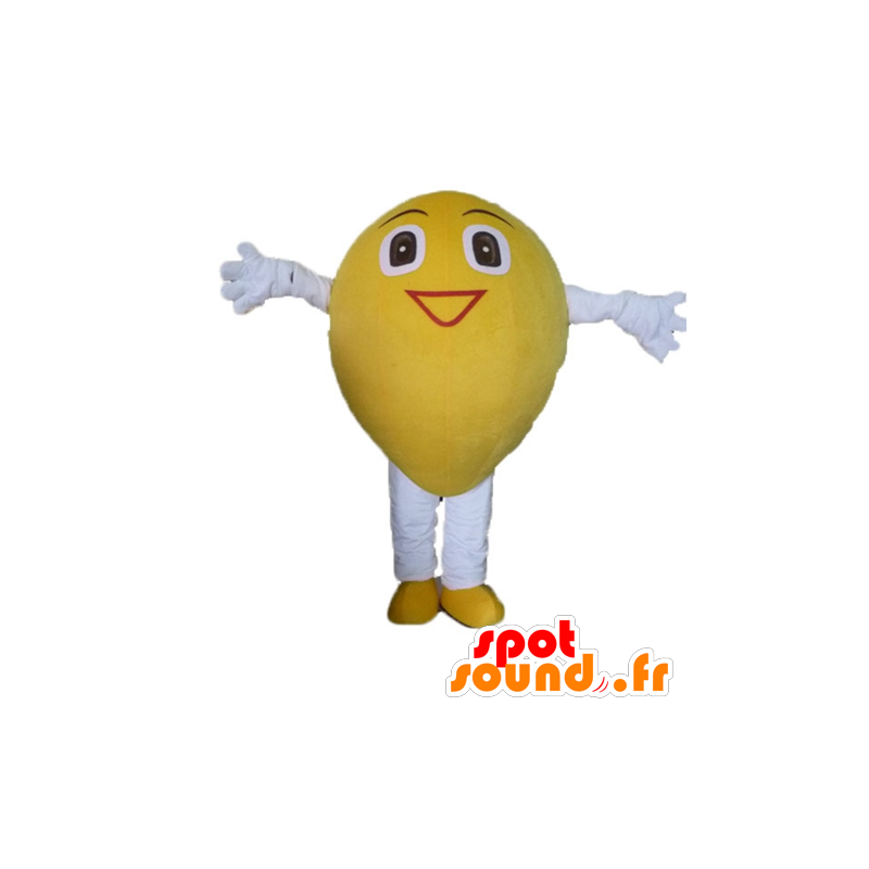 Lemon mascot, giant and smiling - MASFR23851 - Fruit mascot