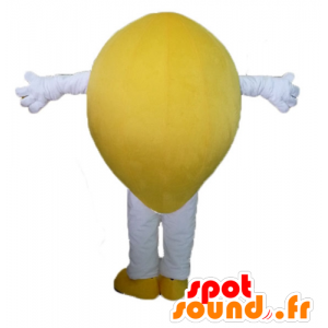Lemon mascot, giant and smiling - MASFR23851 - Fruit mascot
