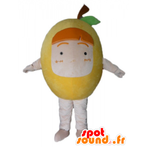 Mascot gul citron, kæmpe pære - Spotsound maskot kostume
