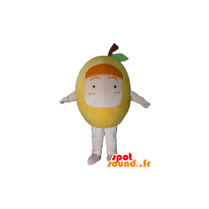 Mascot gul citron, jättepäron - Spotsound maskot