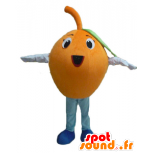 Kæmpe orange maskot, rund og sjov - Spotsound maskot kostume